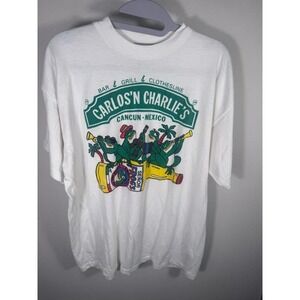 VTG Carlos'n Charlie's Cancun Y2K tourist T-Shirt Bar & Grill Souvenir Tee XL